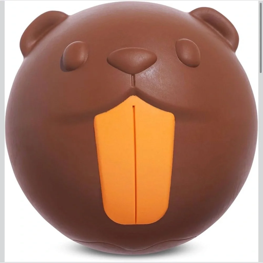 Bark Box Super Chewer L Dog toy NEW RICOCHET THE NUTRIA heavy rubber ball
